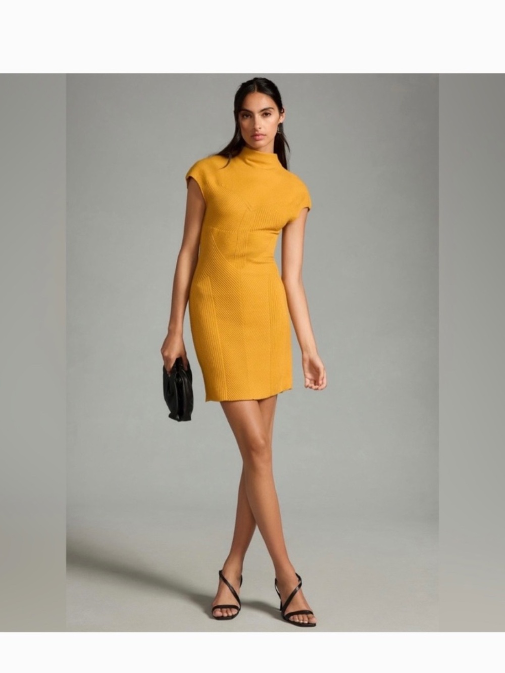 Anthropologie Short-Sleeve Mock-Neck Sweater Dress